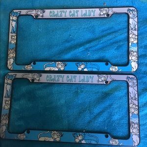 Crazy cat lady license frames gentle used